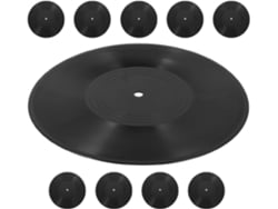 10 Discos Vinilo Plástico Negro Estilo Retro Fáciles Instalar Decorar Estudios Música Dormitorios Estética