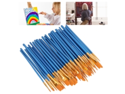Juego De 50 Pinceles De Nailon Para Pintura Al Óleo, Acuarela Y Acrílico Con Fuerte Adsorción.