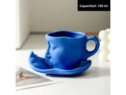 Caneca de Cerâmica Criativa , Capacidade de 100 Ml, Design Personalizável. MDUG (azul)