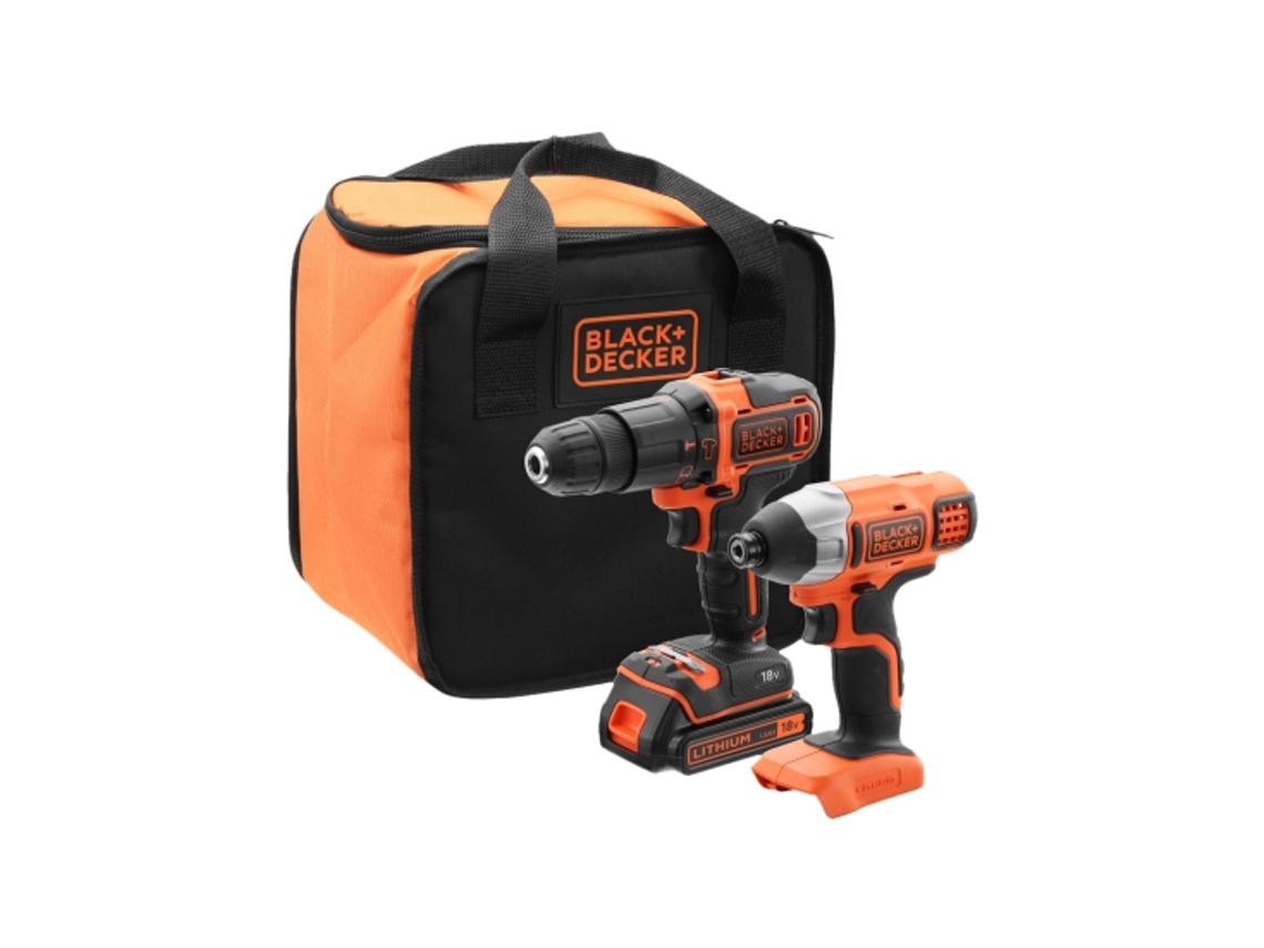 Juego de destornilladores 18v 1x1.5ah Bolsa BLACK+DECKER