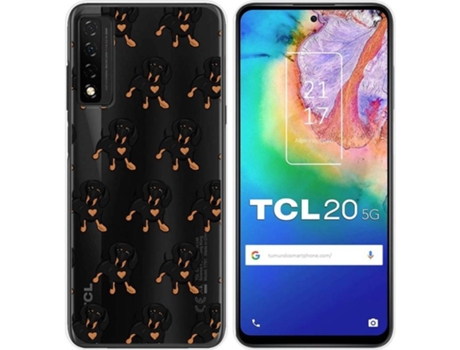 Carcasa TCL 20 5G TUMUNDOSMARTPHONE Dibujos Transparente Perros 10 Multicolor