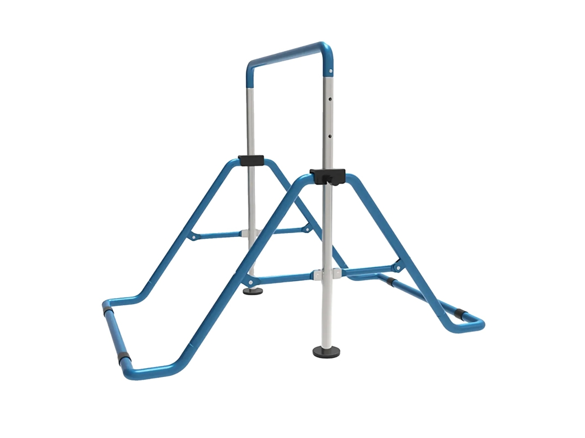 Barra de gimnasia, altura ajustable, diseño plegable, azul OEM