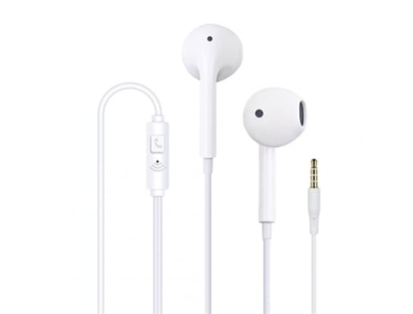 Auriculares Alámbrico con micrófono Manos libres Llamadas Subwoofer Música Tapones para los oídos Blanco