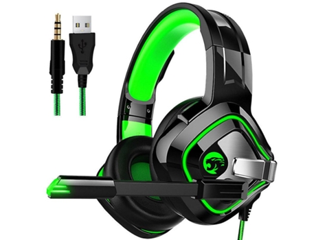 Ps4 Gaming Headphones 4D Stereo Rgb Marquee Headphones con micrófono para Xbox One/Laptop/Pc Tablet Gamer Verde BISBISOUS
