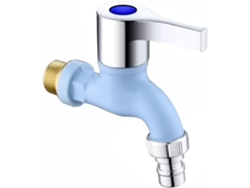 Grifo De Agua, Rosca Macho De 1/2 Pulgada, Montaje En Pared, Conector Rápido Para Lavado (azul) Chrui