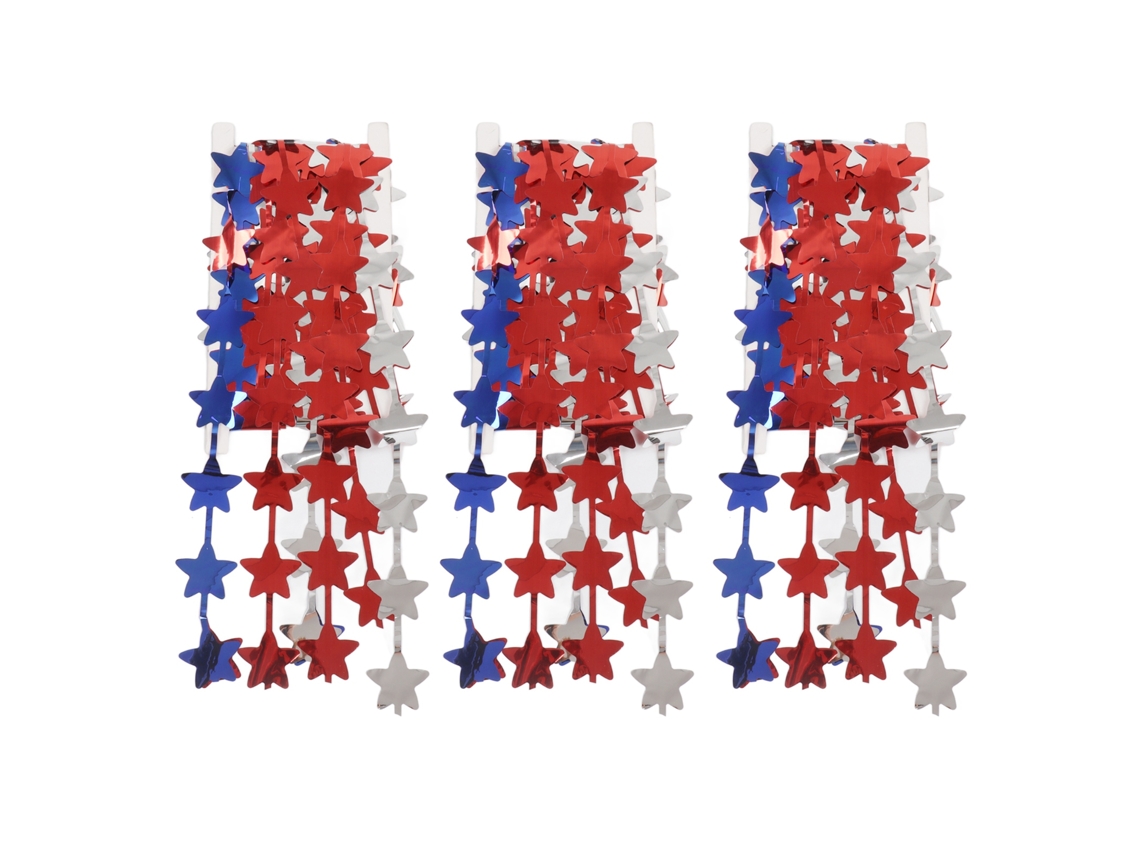 Cortinas con flecos para decorar una fiesta del Día de la Independencia.