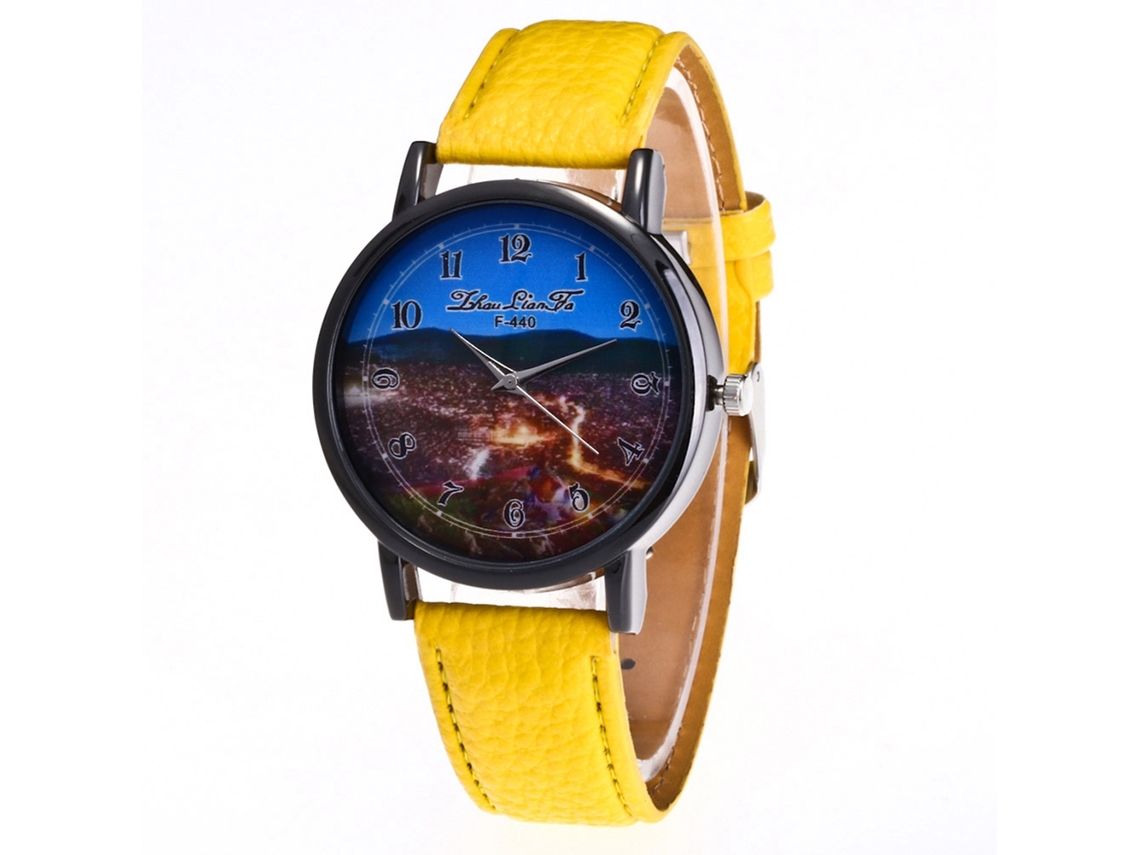 Reloj De Cuarzo Elegante Y Moderno Unisex Para Uso Casual Regalo (amarillo)
