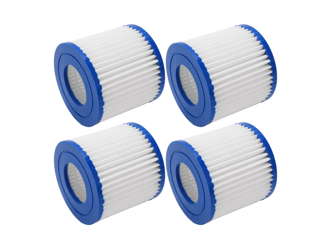 4 cartuchos de filtro para piscina con gran capacidad de adsorción, fácil limpieza, sin marca.