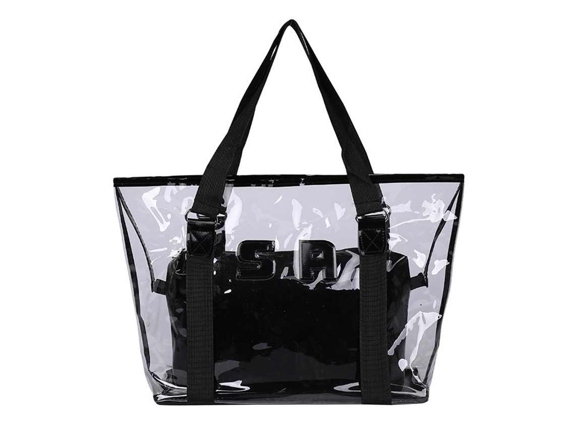 Bolso De Hombro Lujo Pvc Transparente Con Letras Para Mujeres Y Niñas