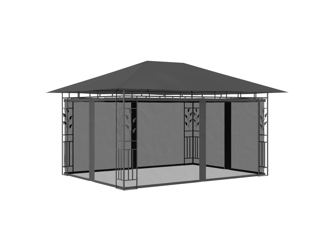 Cenador Con Mosquitera Gris Antracita 4x3x2,73 M 180 G/m²