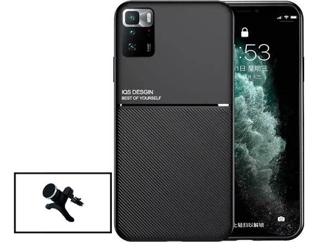 Kit Funda Magnetic Lux y Soporte Magnético de Coche Reforzado Xiaomi Poco X3 GT PHONECARE Negro