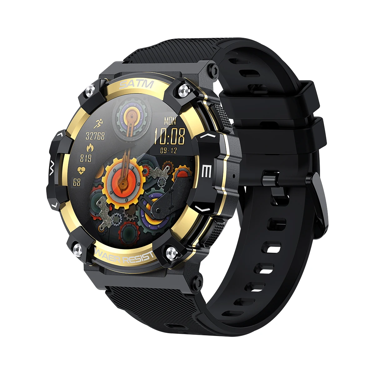 Reloj Inteligente Dorado Para Hombre, Resistente Al Agua Ip68, Llamadas Bluetooth Y Múltiples Modos Deportivos.