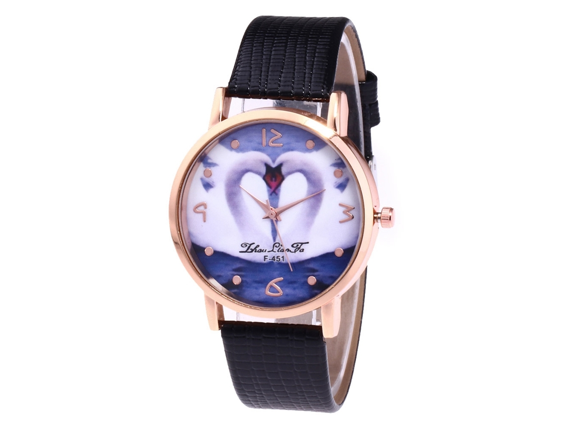 Reloj De Pulsera Casual De Cuarzo Para Mujer Zhoulianfa Con Diseño De Corazón Negro.