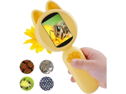 Microscopio Infantil, Mini Microscopio Digital Con Pantalla Ips De 2, Regalos Para Niños De 3 A 12 Años Gusshious (amarillo)