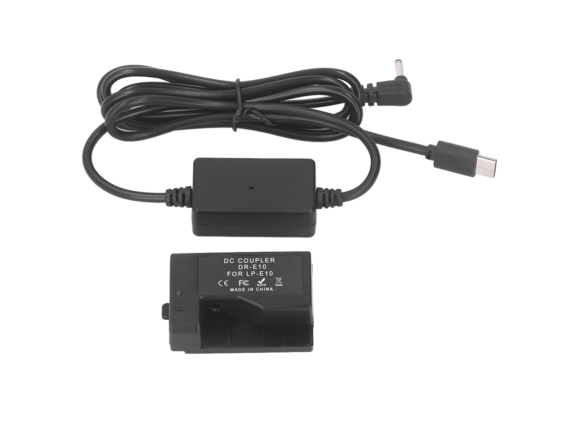 Batería Falsa Lp E10 Dr E10 Adaptador Usb-c Para Cámaras Digitales 1100d 1200d 1300d 1500d 2000d T3 T5 T7 Kiss X50 X80