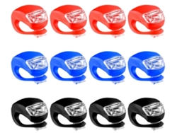 12 Luces Bicicleta Silicona Ipx8 Negra Yizhood