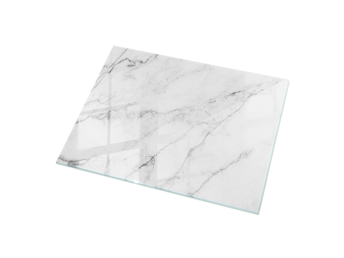 Tapa De Mesa Rectangular Espelharte (120x80 Cm - Patrón De Superficie De Mármol - Blanco)