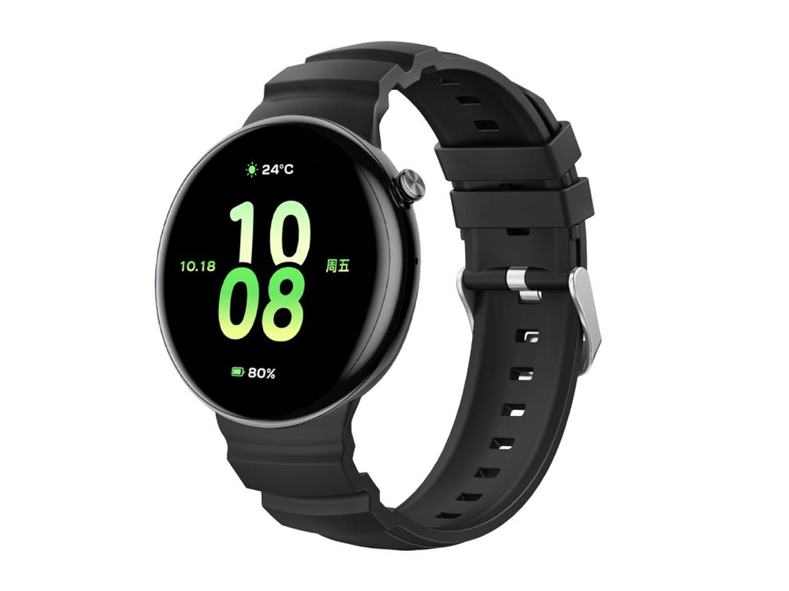 Bracelete Para Honor Watch Fit Ocean - Silicone Duas Cores - Dupla Fileira De Furos - Fivela Prateada Preta