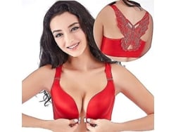 2026-sujetador Comfort Rose Con Cierre Frontal Diseño T-back Encaje Floral Sin Alambre Y Sin Costuras Para Mujer