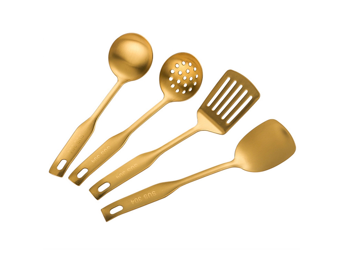 Juego de Utensilios de Cocina de Acero Inoxidable - 4 Piezas para Wok TRUYUETY