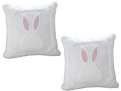Juego De 2 Fundas De Almohada Decorativas Con Conejitos De Peluche, Temática De Pascua, Sin Relleno