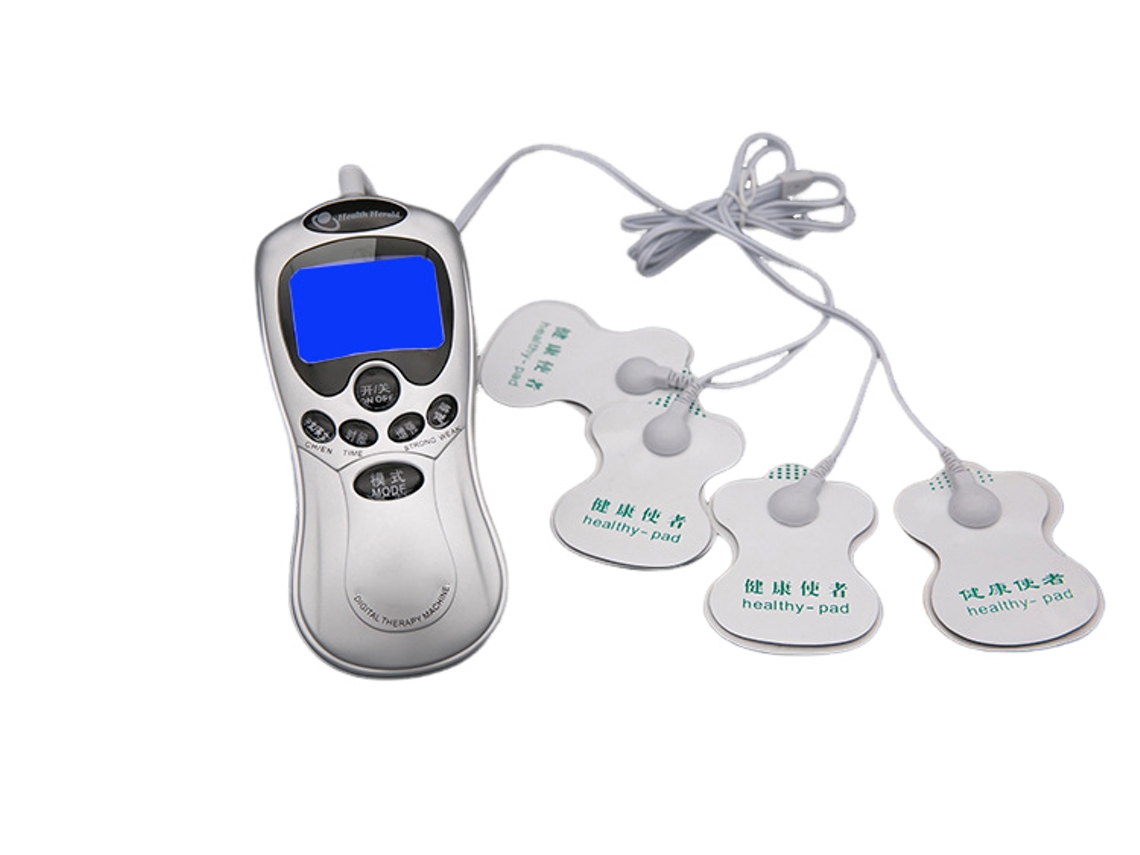 (4 Unidades) Estimulador Electromuscular De Espalda Tens Con Electrodos, Masajeador Muscular Eléctrico Digital