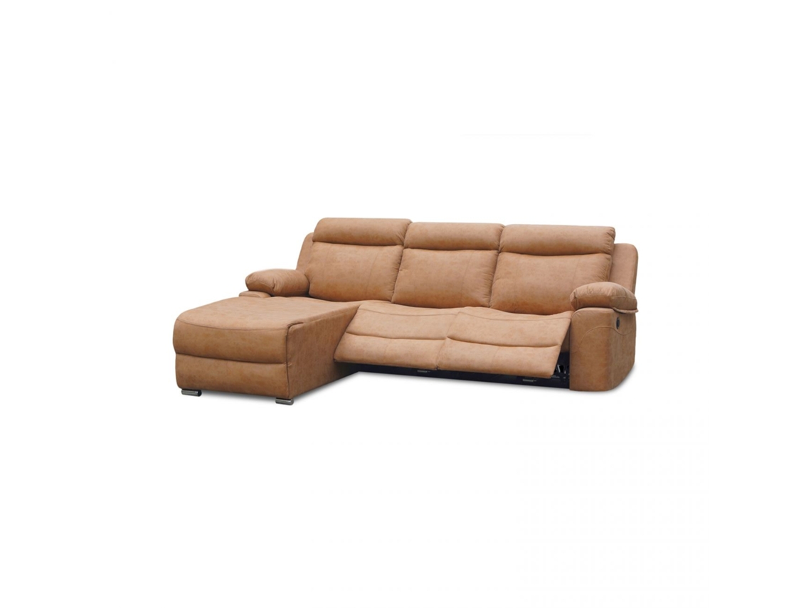 Sofá relax eléctrico con chaiselongue derecho Nellie 3 plazas Piedra 276 x 102 x 187 cm