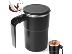 Vaso Mezclador Automático 380ml De Acero Inoxidable 304, Asa Y Termómetro, Magnético Para Café Y Polvos.