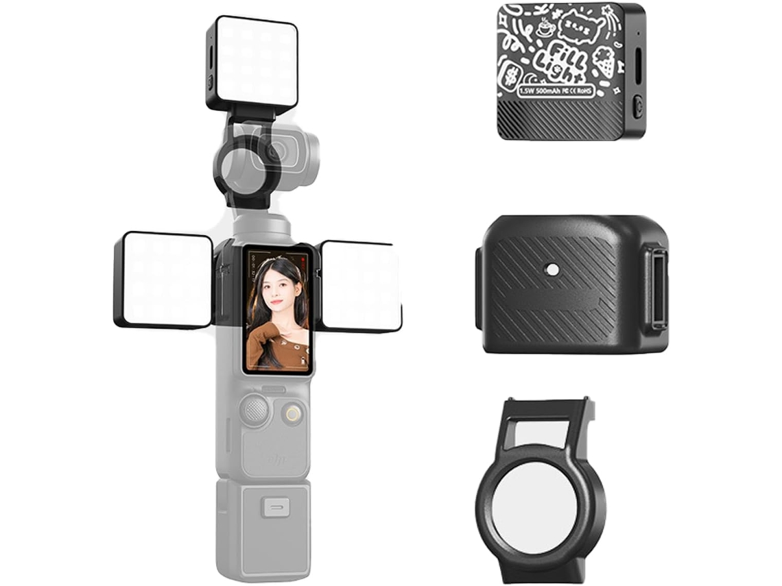 Luz magnética para DJI Osmo Pocket, 3500 mAh, 6500 K, CRI ≥ 95, 3 niveles de brillo (2 unidades) Hexinyigjly