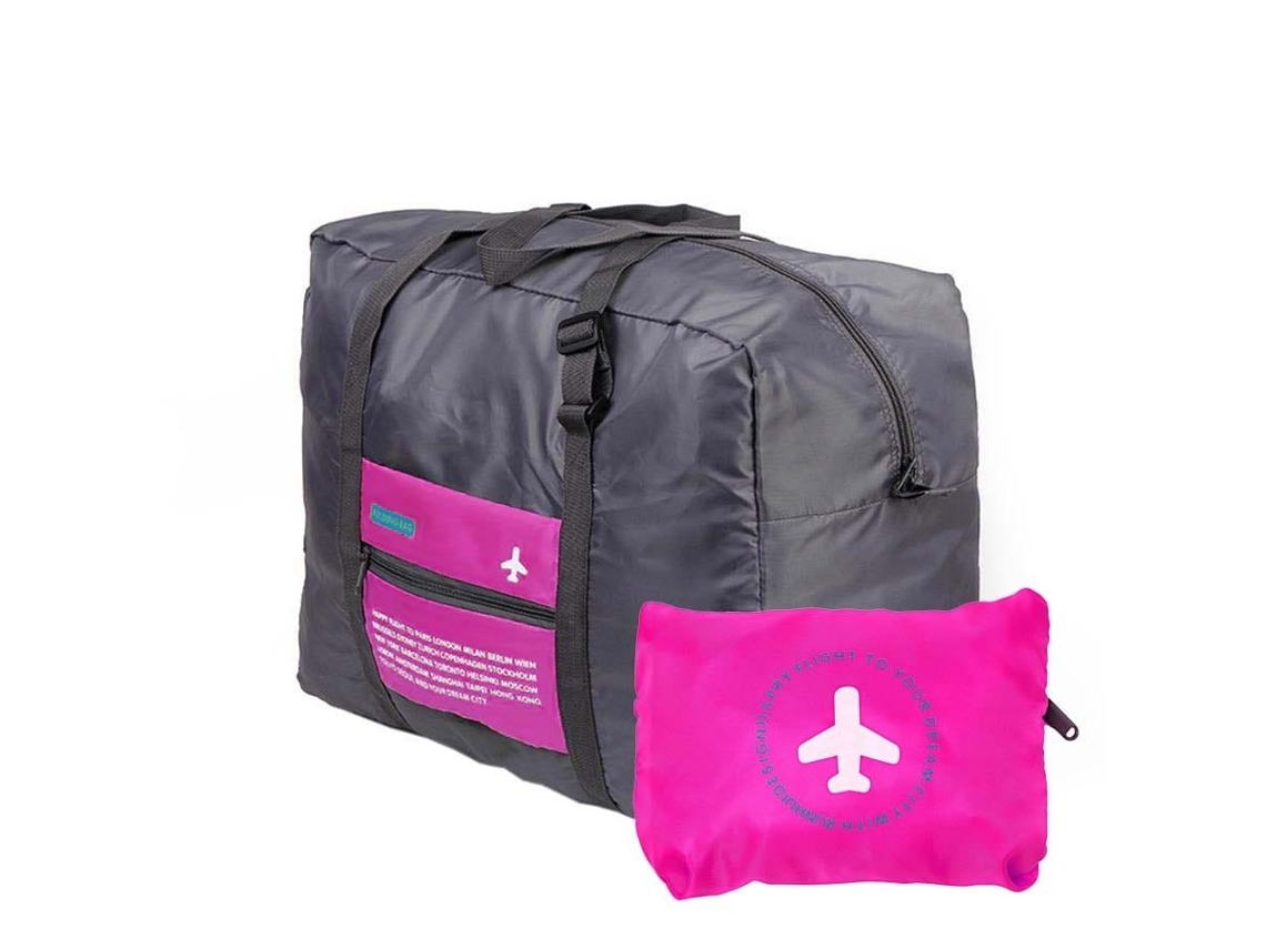 Bolsa de lona plegable con bolsa de almacenamiento - Rosa