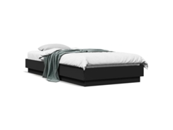 Estructura De Cama Con Luces Led Negro 100x200 Cm