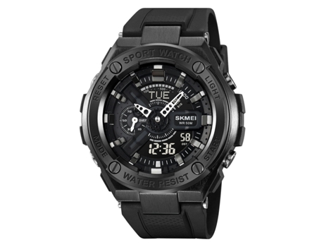 Reloj electrónico para deportes al aire libre para hombre, cronómetro LED, relojes analógicos digitales impermeables, color negro LUUCOZK