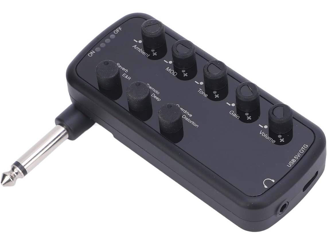 Amplificador De Auriculares Con Graves, Distorsión Overdrive, Reverberación Y Chorus.