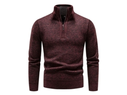 Jersey de punto informal para hombre con cremallera, cuello alto y mangas largas, Mystdiy 2026, 100% poliéster.