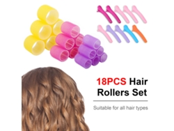 Conjunto De Rodillos Para Pelo Sin Calor Autoadesivos Con Pinzas Herramienta Diy Para Rizar El Pelo