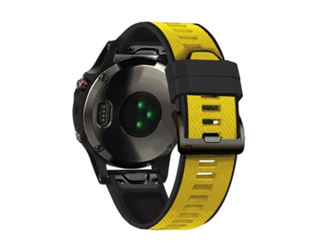 Correa de Silicona dos colores 22mm para Garmin Fenix 6/Fenix 5/Forerunner 945/Forerunner 935/MARQ - amarillo/negro