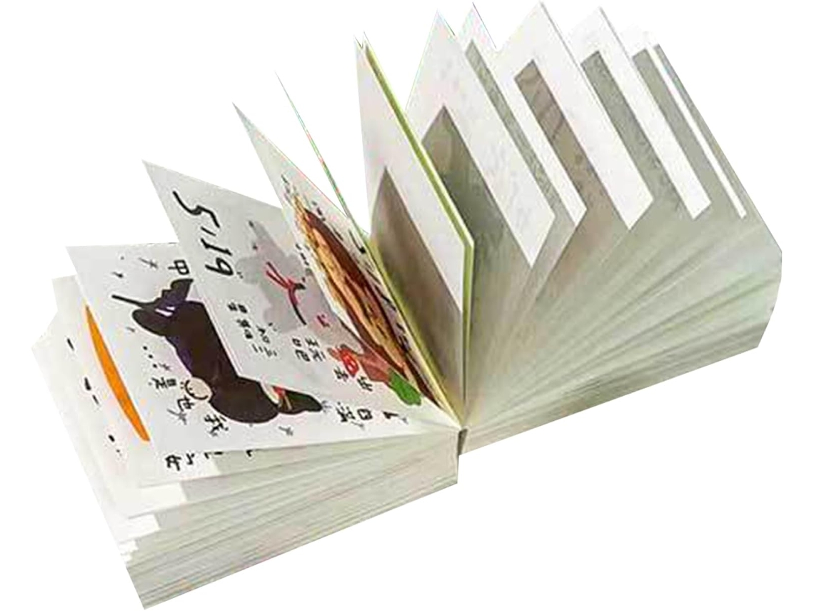 Organizador de escritorio pequeño con 365 ilustraciones de dibujos animados, decoraciones de papel para notas, para uso doméstico.