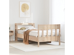 Estructura De Cama Sin Colchón Madera Maciza De Pino 90x200 Cm