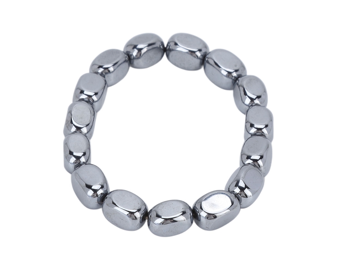 Pulsera de piedra curativa para uso diario, joyería energética de piedra de terahercios con diseño de cuentas elásticas, relaja el cuerpo y alivia el estrés.