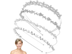 4 Pièces Bandeaux De Mariée Ornés De Strass Y Perles, Confortables Y Maintiennent Bien Les Cheveux