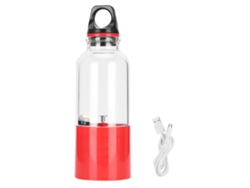 Exprimidor eléctrico portátil de 2 cuchillas, 2600 mAh, recargable por USB, para viajes y hogar (rojo, 500 ml)