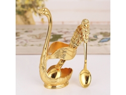 (oro + Cuchara) Tenedor De Fruta, Almacenamiento Para Cocina, Cubiertos De Metal Elegantes Y Creativos