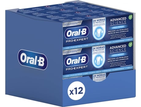 Pasta de Dientes ORAL B Pro-Expert Advanced Science Limpieza Profunda (12 x 75 ml)