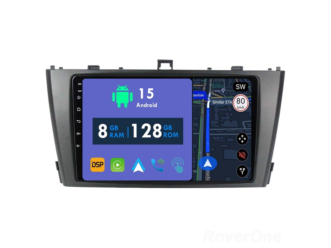 Coche Radio Android Auto Autoradio 8GB RAM 128G ROM CarPlay Navegación GPS Pantalla Táctil RoverOne para Toyota Avensis 3 2008 - 2015 