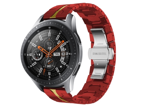 Correa de reloj inteligente para reloj Samsung Galaxy Correa de reloj de metal de acero inoxidable Armor de 46 mm (rojo + dorado)