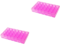 Nuobesty Juego De 2 Cajas Para Guardar Joyas Con 28 Compartimentos, Estuche De Plástico