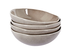 Juego de 4 platos hondos Costmary de cerámica gris
