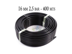 Tuberia Polietileno Agricola 16 Mm 2,5 Bar 400M Negro Sin Goteros SUINGA