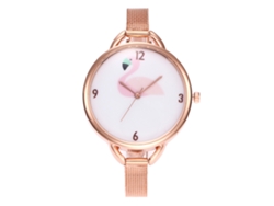 Reloj De Pulsera Analógico De Cuarzo Para Mujer, De Aleación, Con Esfera Redonda De Oro Rosa.