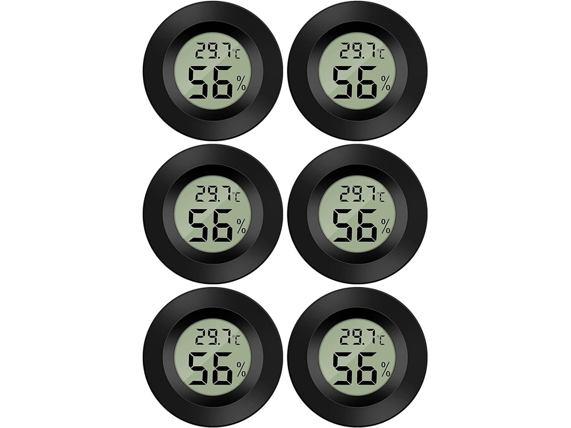 Termómetro portátil, mini higrómetro digital con sensor sensible para humedad interior y exterior, amplio rango de temperatura de 50 a 70 °C, conversión